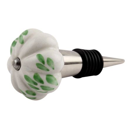 Green Leaf Melon Ceramic Wine Stopper